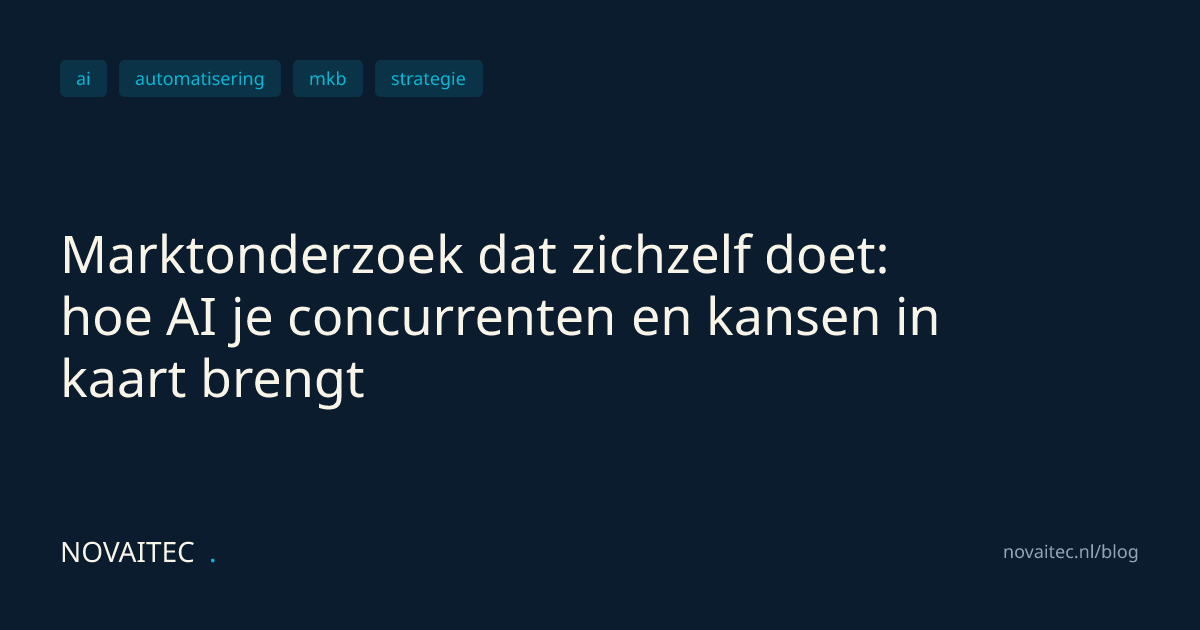 Marktonderzoek dat zichzelf doet: hoe AI je concurrenten en kansen in ...